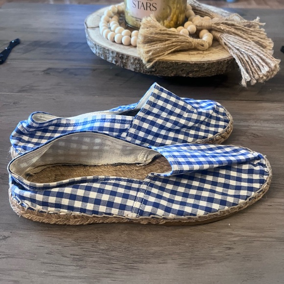 Blue and White Checkered Espadrilles - Picture 3 of 11